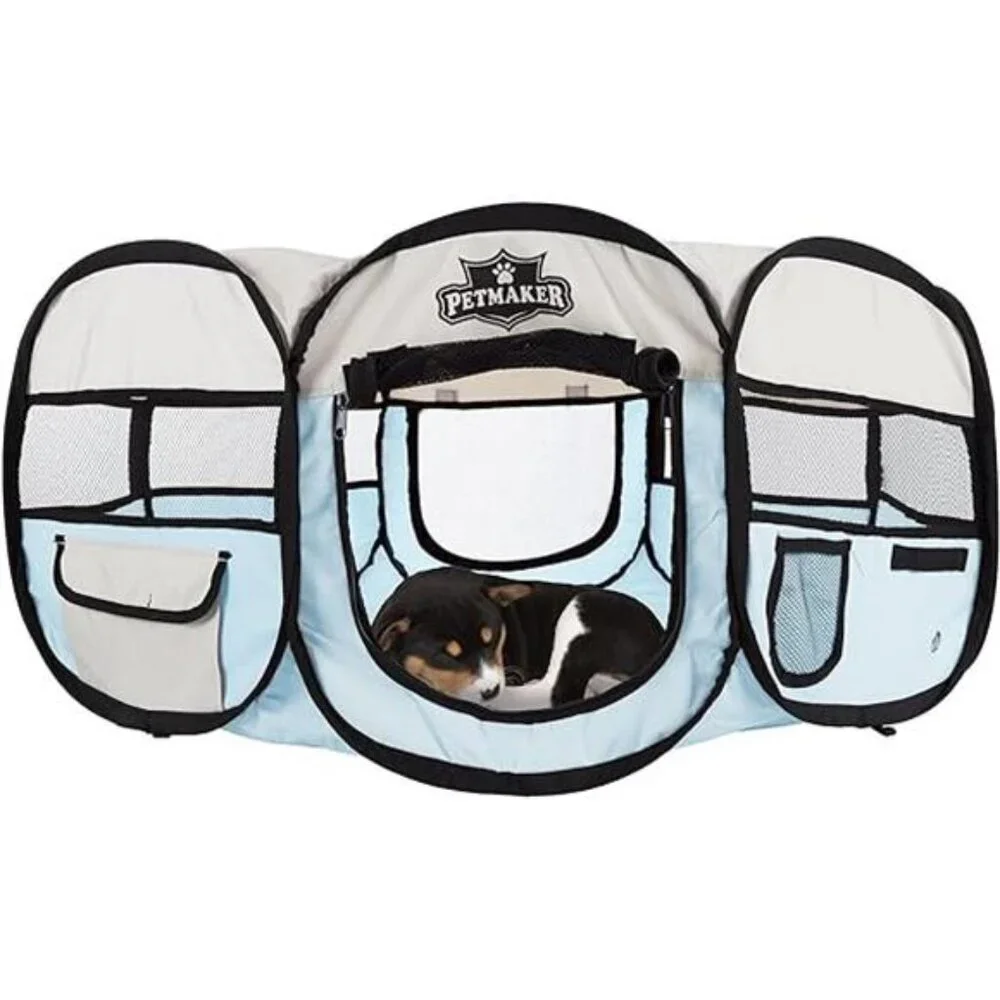 Pet Playpen - 33x15 Pop-Up Dog Kennel with Carry Bag -Portable Play Pen for Dogs
